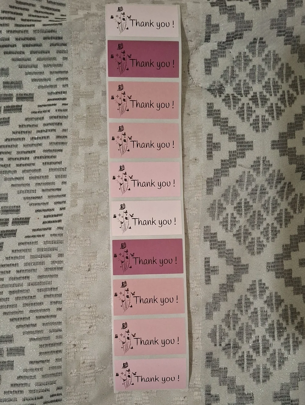 Assorted Pink Thank You Sticker Labels - Pack for Party Favors (100)